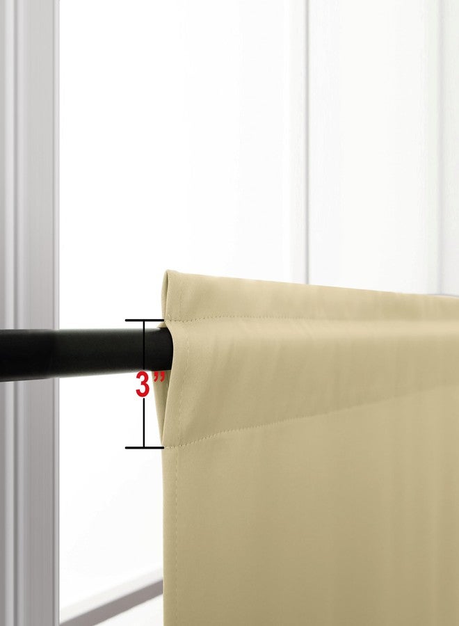KOUFALL Rod Pocket Blackout Tier Short Curtains-Biscotti Beige-34x30 - Image 4